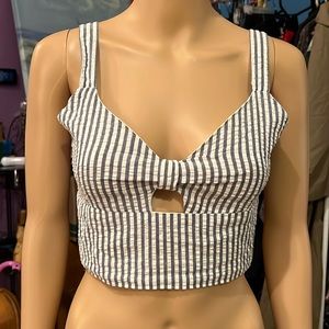 Blue and white forever 21 crop top size medium